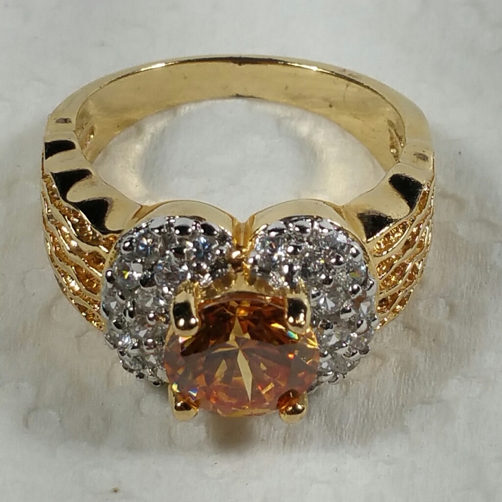 ROSS SIMONS ORANGE GOLD PLATE STERLING SILVER RING